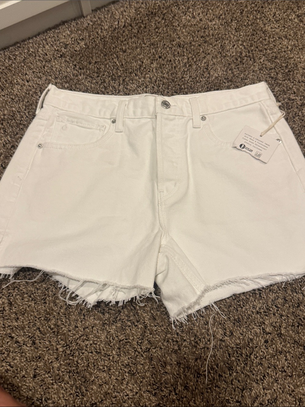 Etica White Denim Cutoff Shorts
